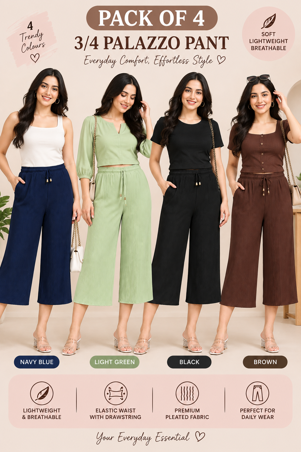3/4 Palazzo Combo 3