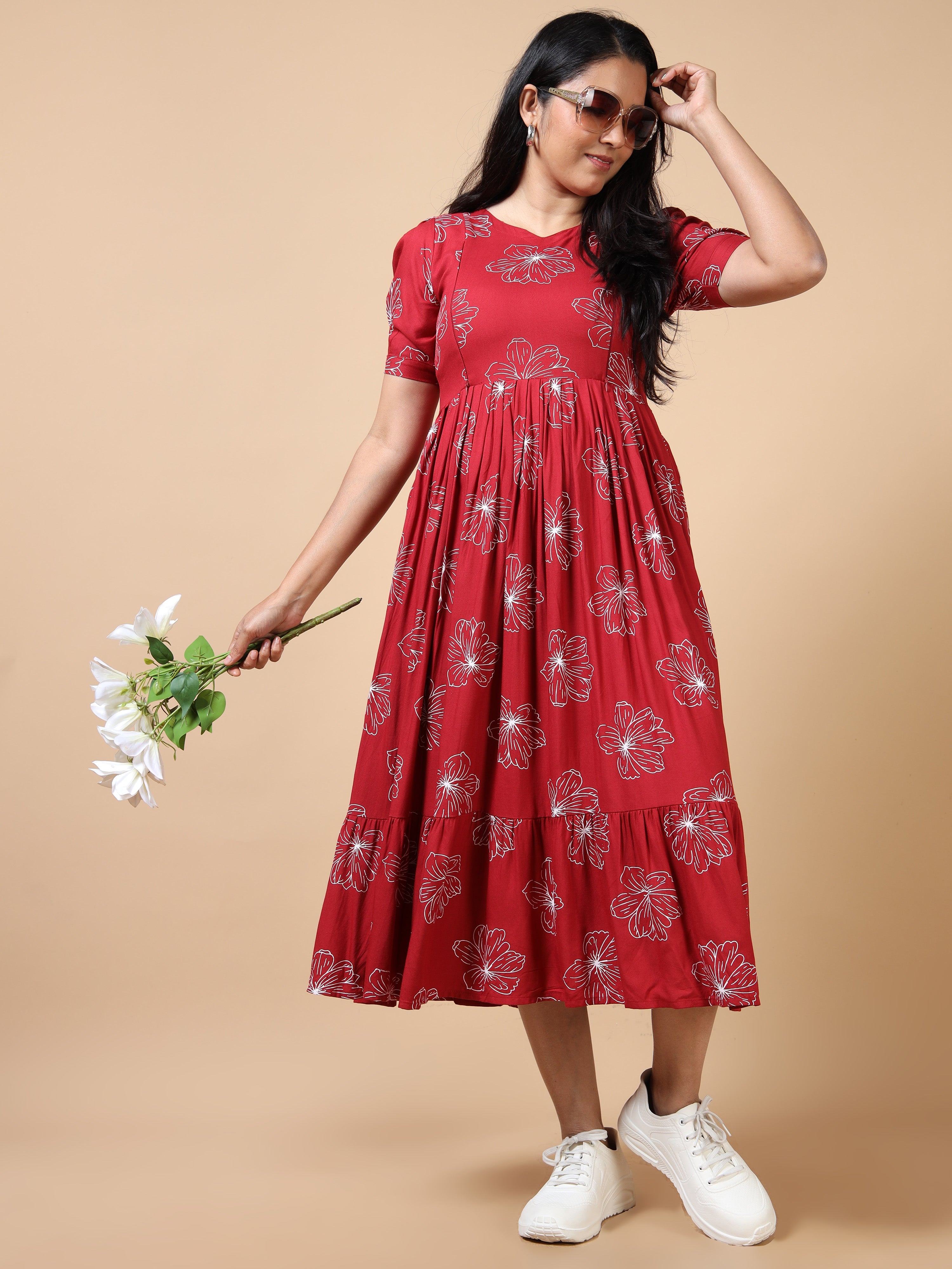 Dual Side Invisible Zip Maternity & Nursing Kurti (iv)