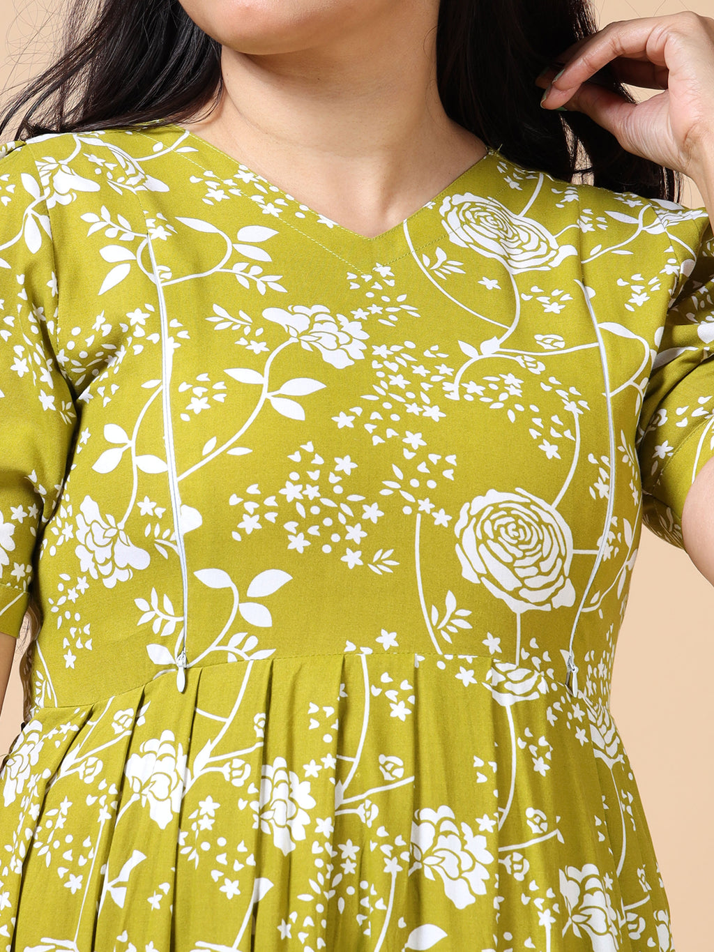 Dual Side Invisible Zip Maternity & Nursing Kurti (v)
