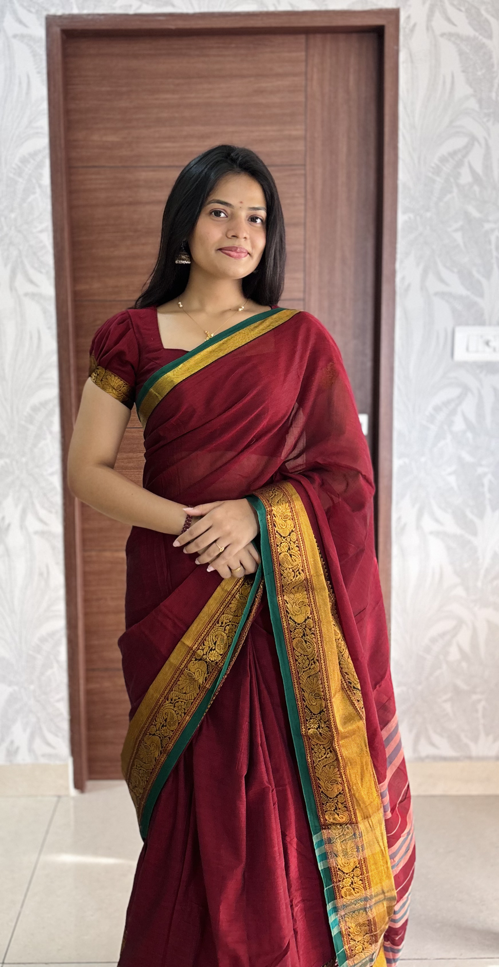 Mist Grey Narayanpet Saree