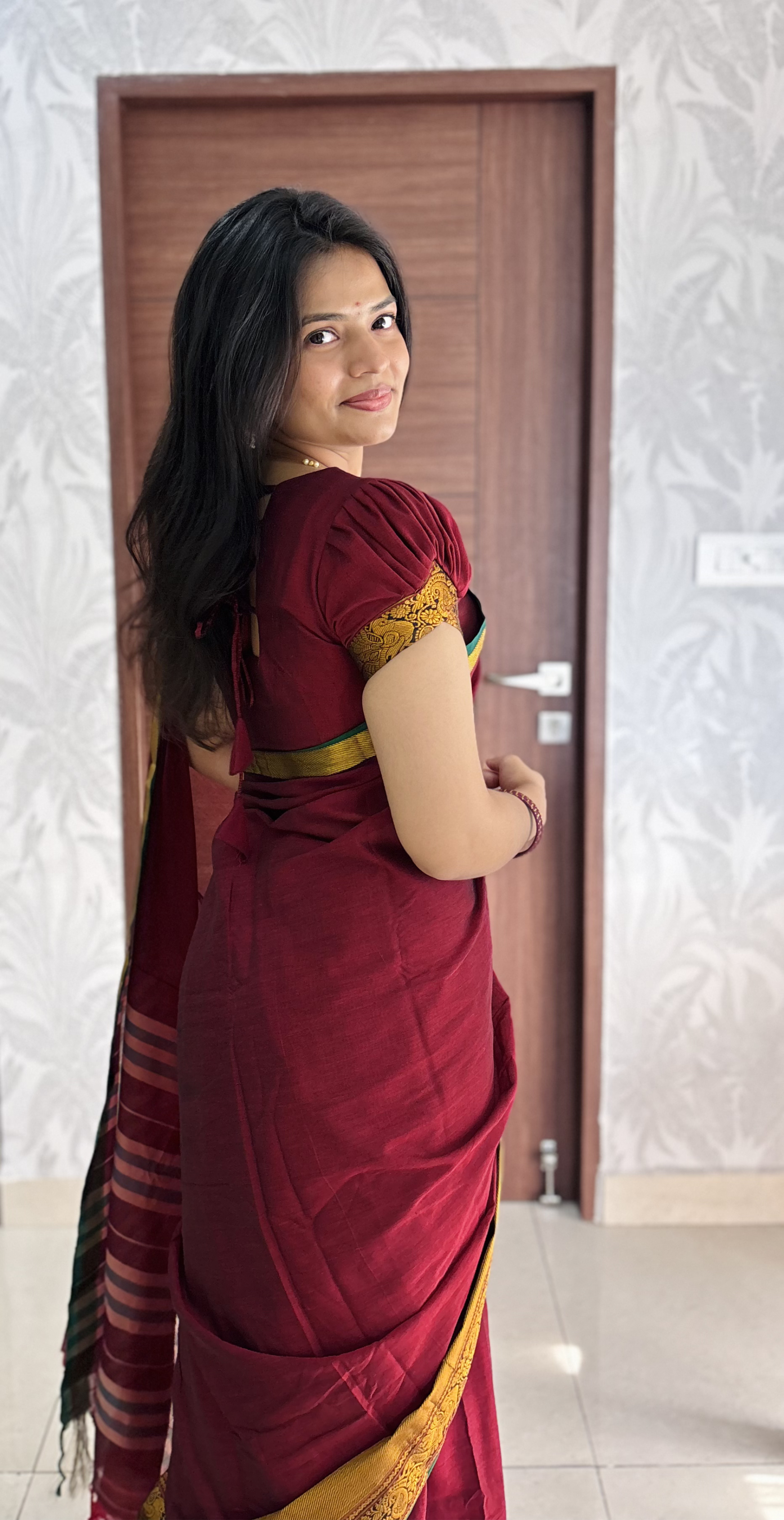 Mist Grey Narayanpet Saree