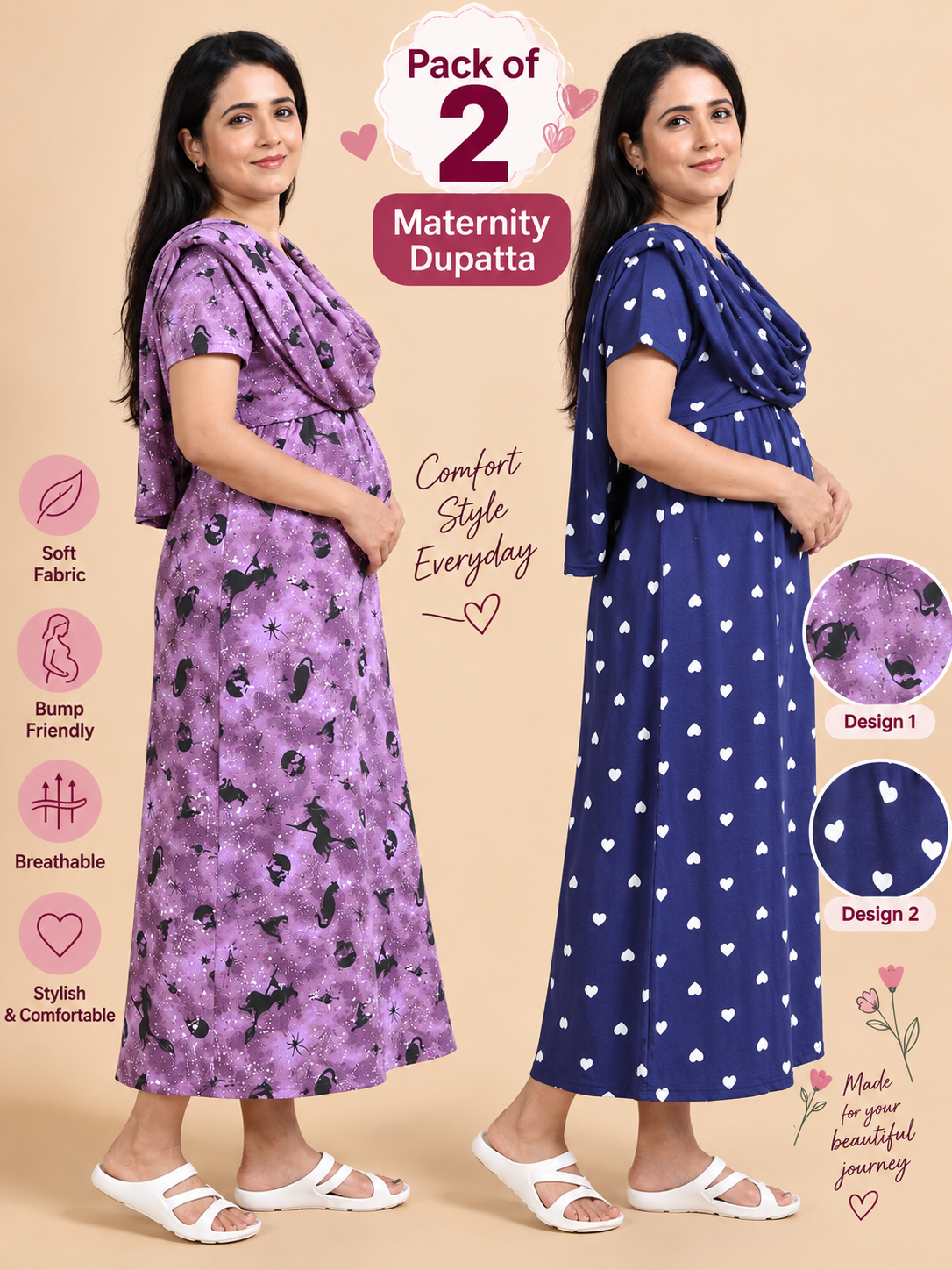 Zipless Maternity Duppata Combo 5