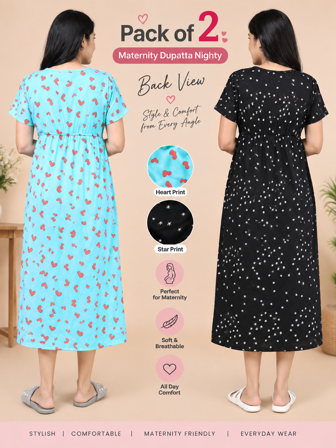 Zipless Maternity Duppata Combo 4
