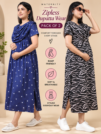 Zipless Maternity Duppata Combo 2