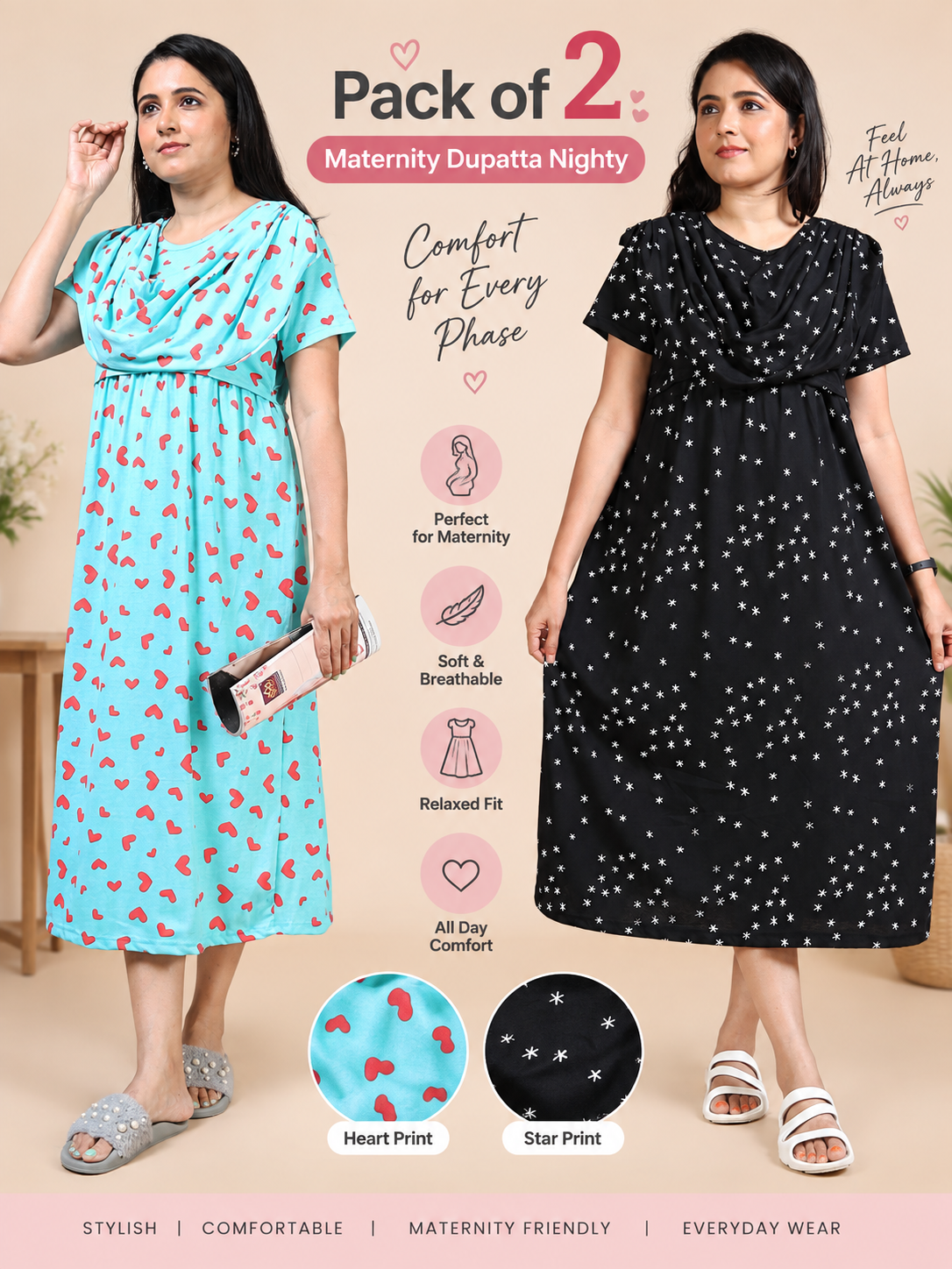 Zipless Maternity Duppata Combo 4