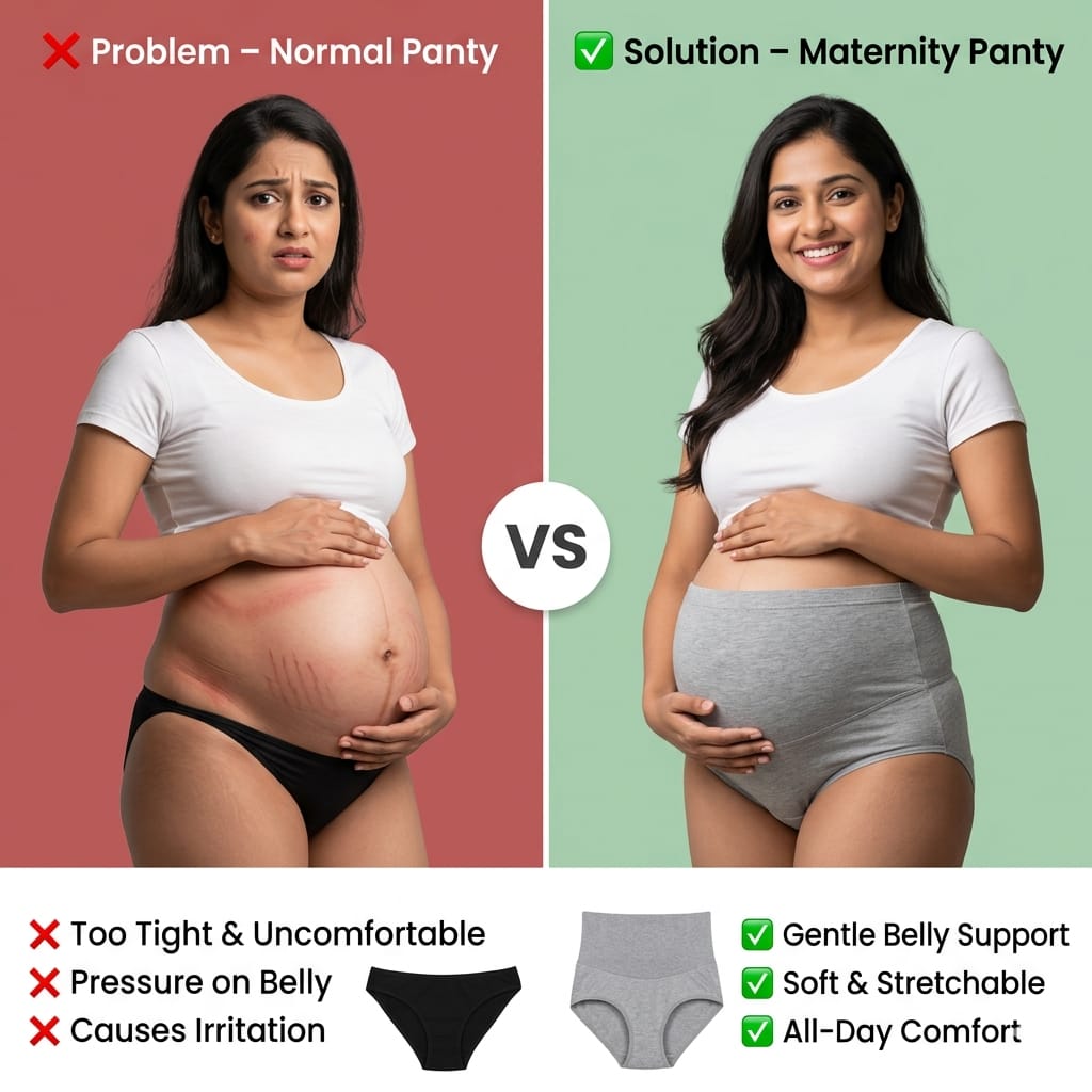High-Waist Maternity Panty (5-Pack) – Over-Bump Support & Postpartum Comfort (vi)