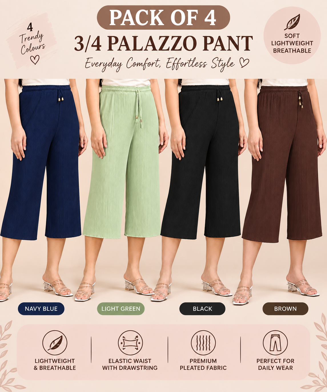 3/4 Palazzo Combo 3